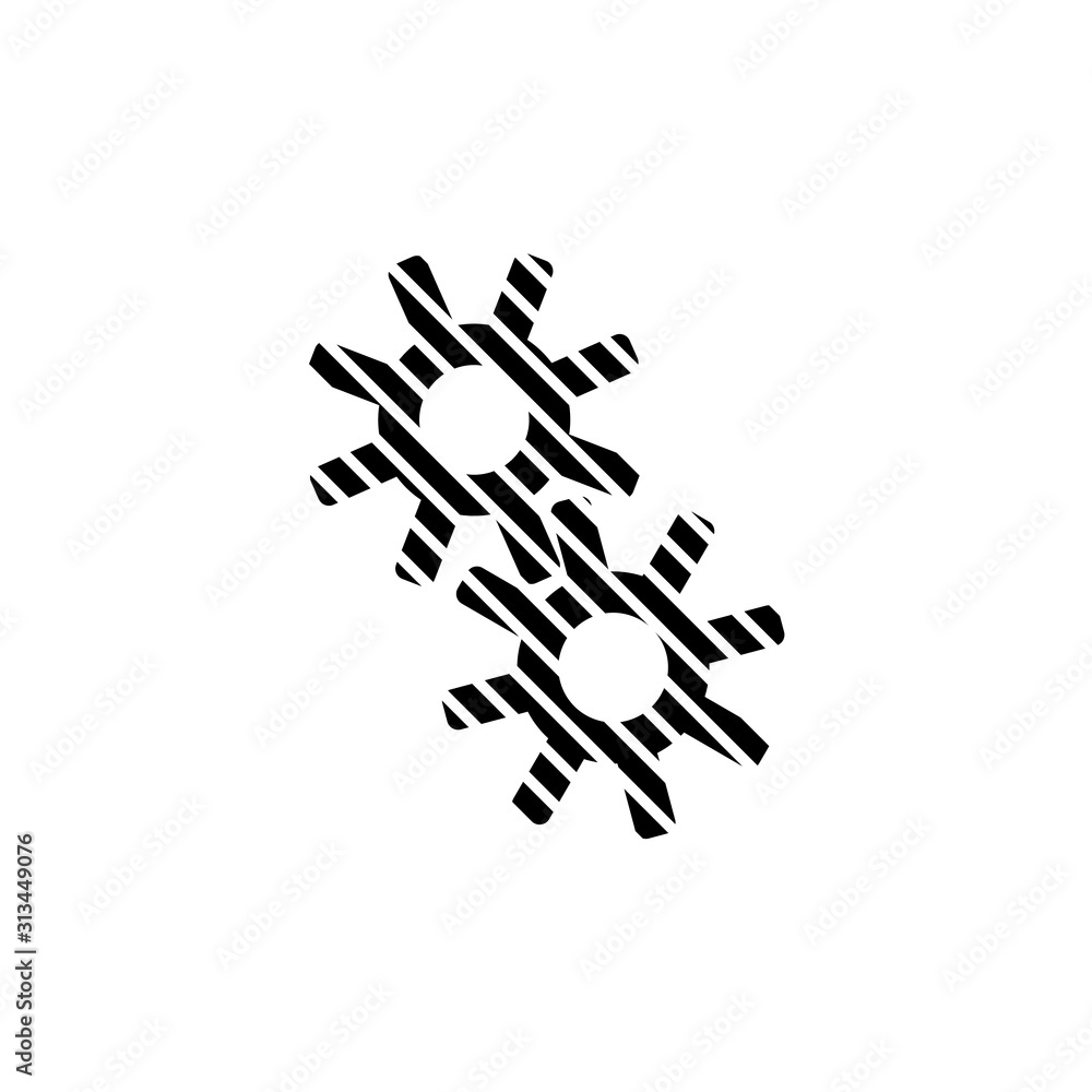 Stripped gear icon vector, flat design best vector icon. Gears made of lines. Stock vector illustration isolated on white background. Stripped gear icon vector, flat design best vector icon. Gears made of lines. Stock vector illustration isolated on white background.