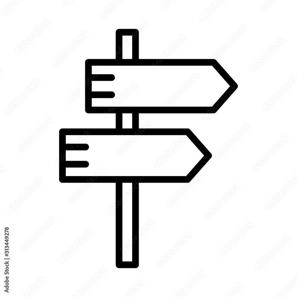 Road signposts icon vector in simple style design