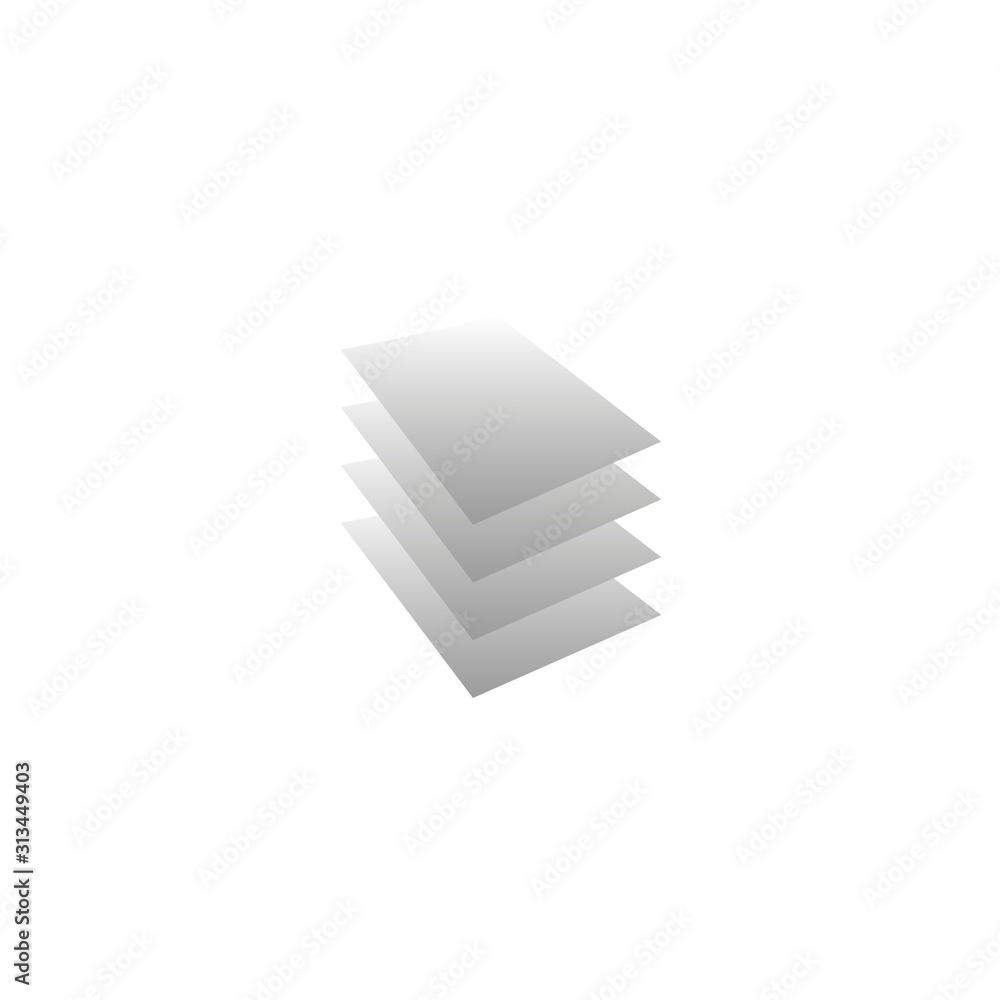 Multiple documents flat black vector icon isolated on white background Multiple documents flat black vector icon isolated on white background