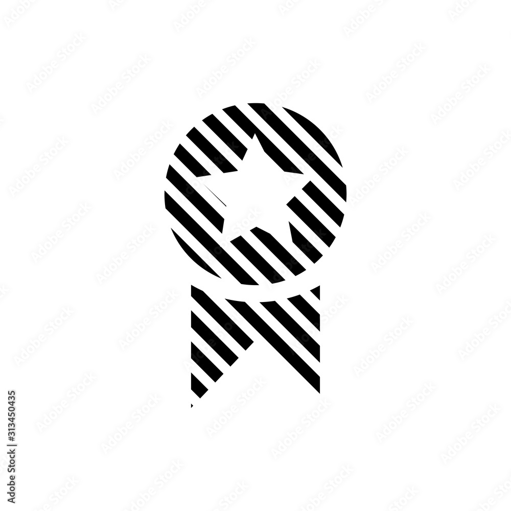 Stripped Award icon. Vector concept illustration for design made of line. Stock vector illustration isolated on white background. Stripped Award icon. Vector concept illustration for design made of line. Stock vector illustration isolated on white background.