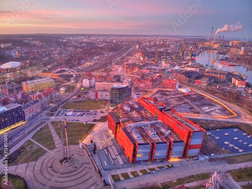aerial view of the gdansk city