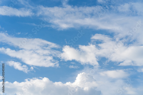 Tiny clouds against the blue sky