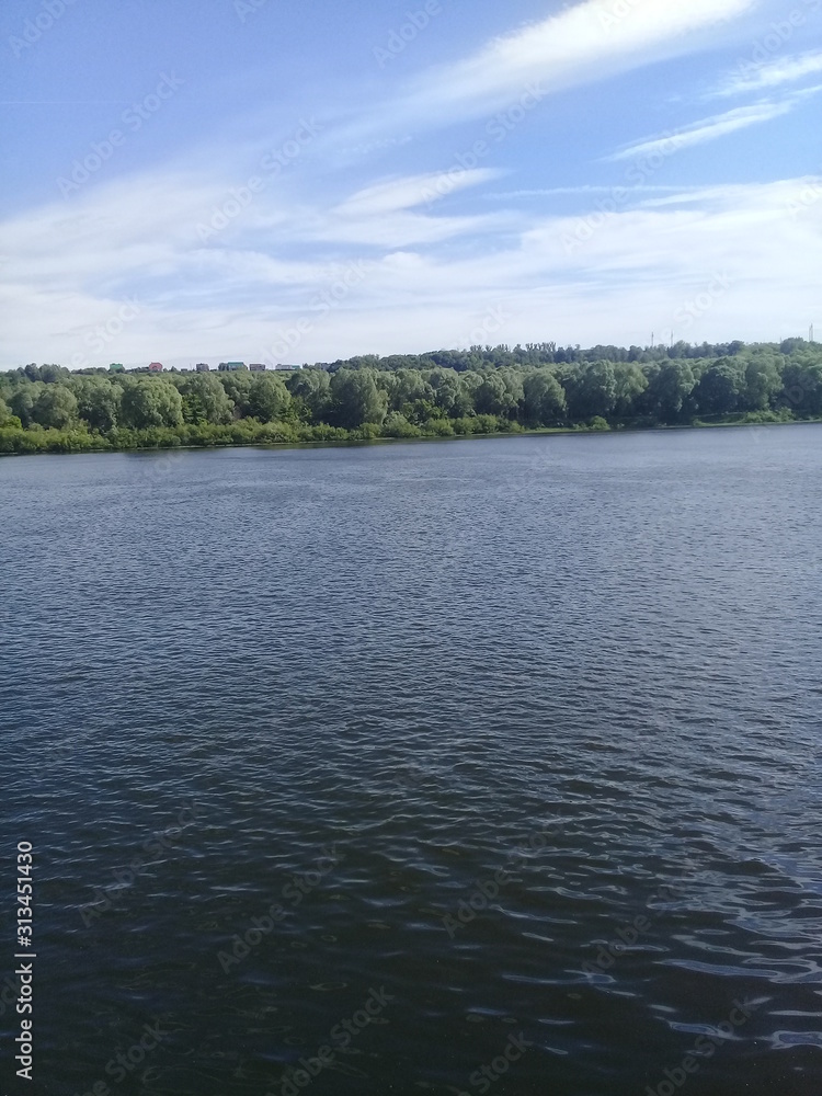 landscape with river and clouds