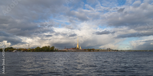 Peter and Paul Fortress across the Neva river, St. Petersburg, Russia