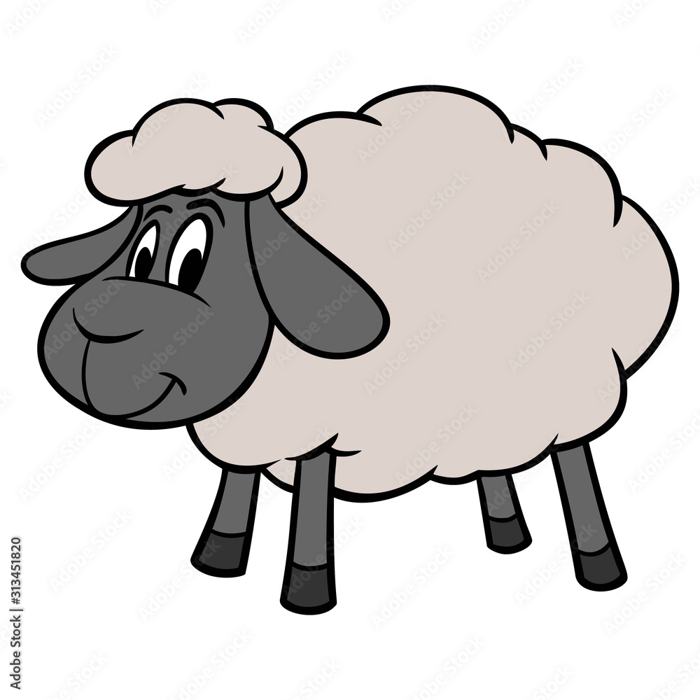 Obraz premium Sheep Mascot - A cartoon illustration of a cute Sheep Mascot.
