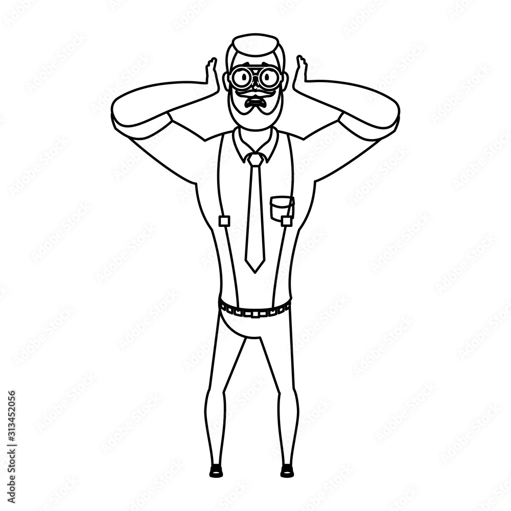 young man with beard avatar character young man with beard avatar character