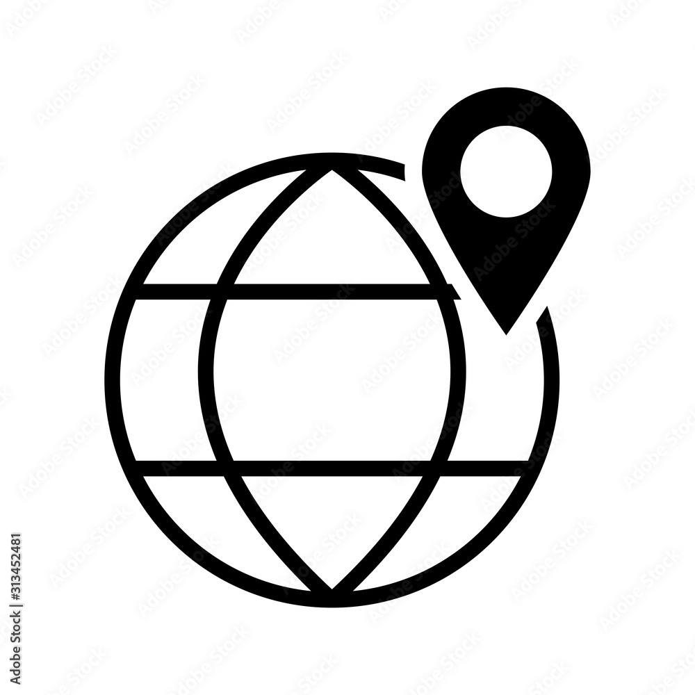 Globe icon vector in trendy style on white background Globe icon vector in trendy style on white background