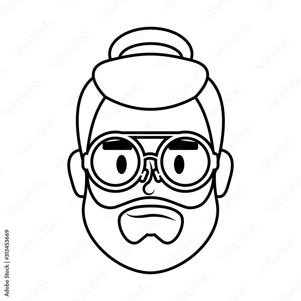young man bearded with hat and eyeglasses young man bearded with hat and eyeglasses
