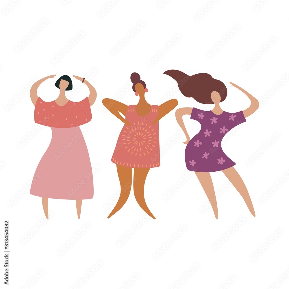 Hen-party. Vector image isolated on a white background. Hen-party. Vector image isolated on a white background.