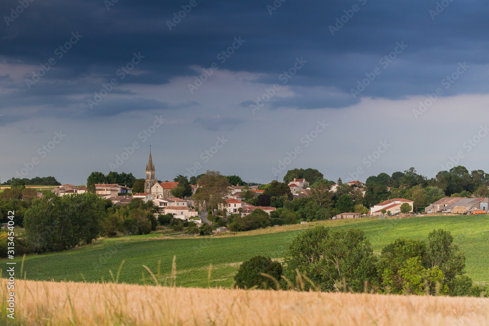 view of chenac saint seurin, a little village in aquitaine, in France