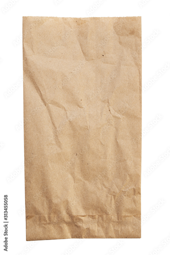 Empty craft paper bag isolated on white. Empty craft paper bag isolated on white.