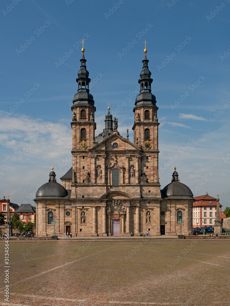 Front of cathedral (Dom) in Fulda, Germany