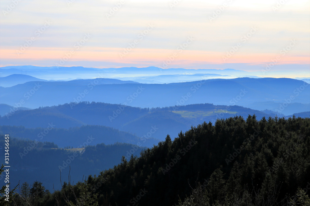 beautiful Black Forest at sunset - Mummelsee, Germany