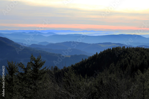 beautiful Black Forest at sunset - Mummelsee, Germany