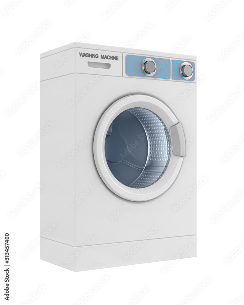 washing machine on white background. Isolated 3d illustration washing machine on white background. Isolated 3d illustration
