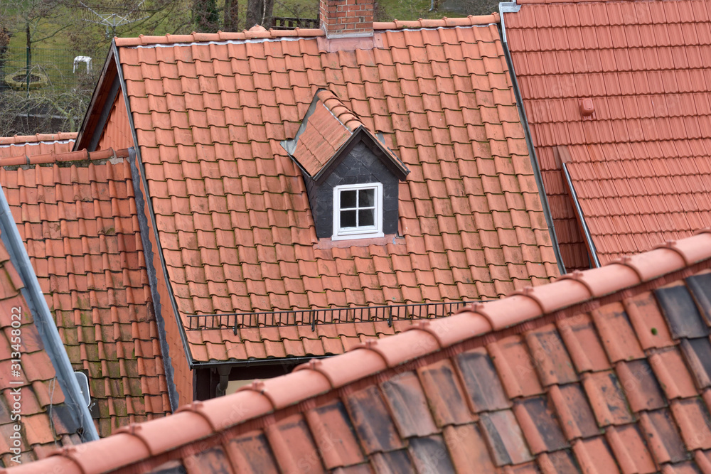 The roofs of historic old town of Quedlinburg