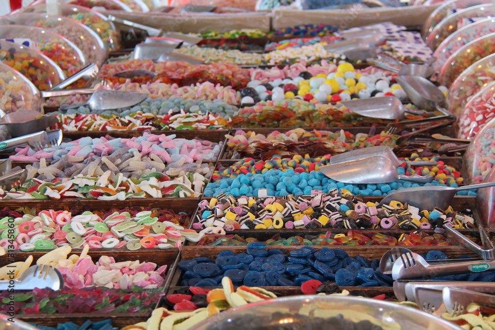A Mix of Various Colourful Sweet Candy Treats.