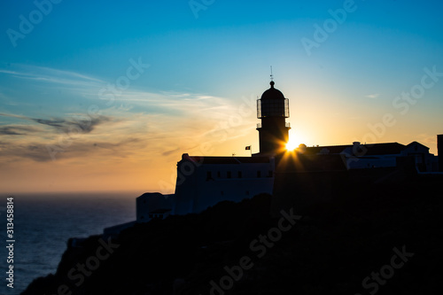Lighthouse of Cabo Sao Vicente, Sagres, Portugal at Sunset - Farol do Cabo Sao Vicente  © liliportfolio