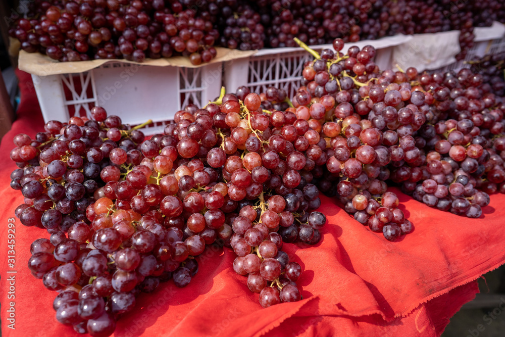 Pile of grape for sale on the market in Thailand.