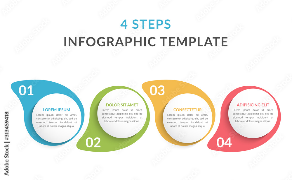 Fototapeta premium Infographic Template with 4 Steps