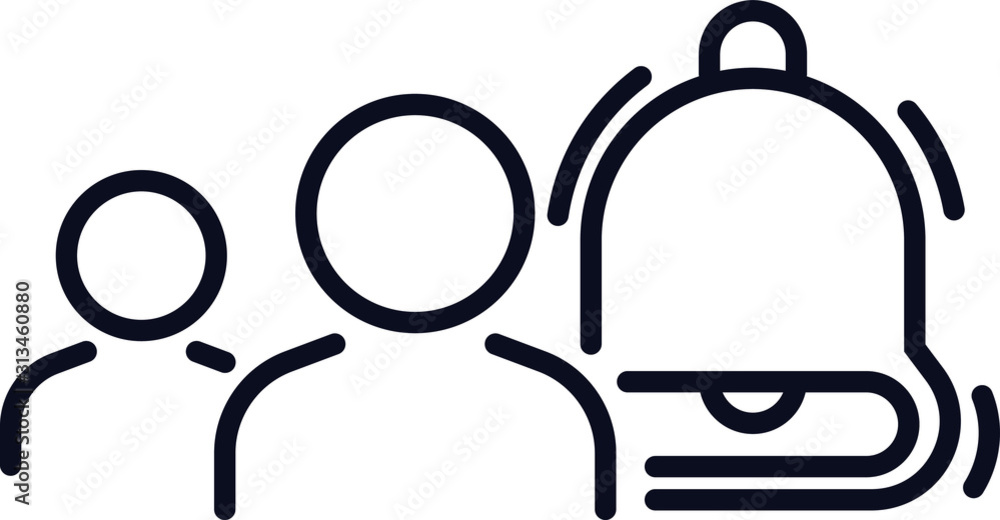 two people with bell icon two people with bell icon