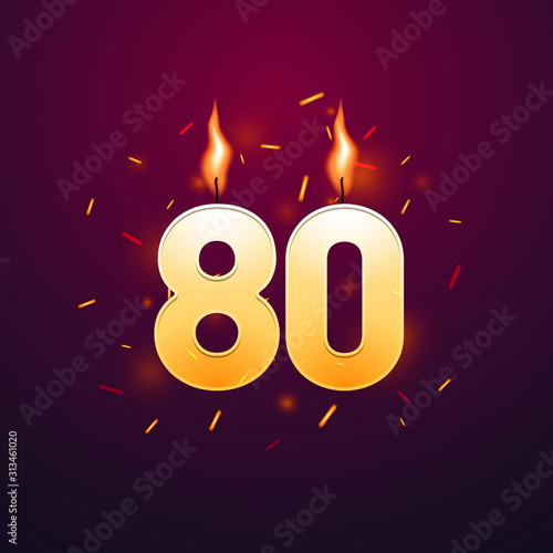 80th Year Anniversary Celebration Design. vector illustrator