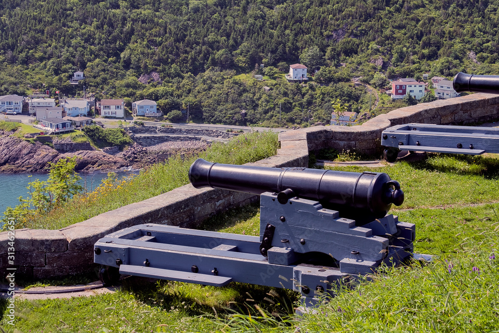 Old cannons pointing out to sea