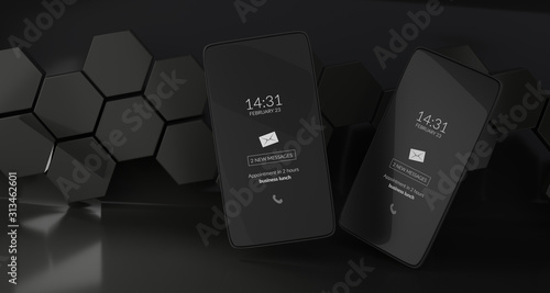 hexagonal design dark mode ...