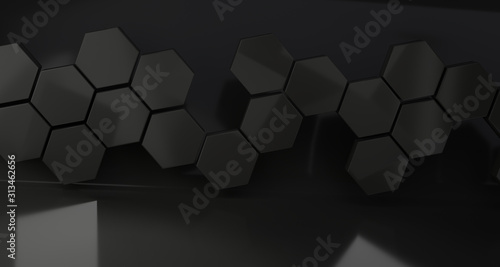 hexagon esign creative dark background photo