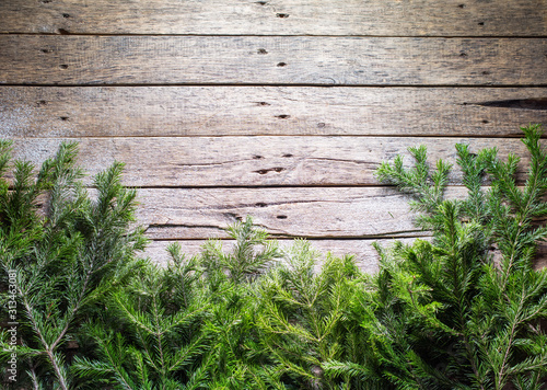 Holiday banner Green Christmas natural fir spruce