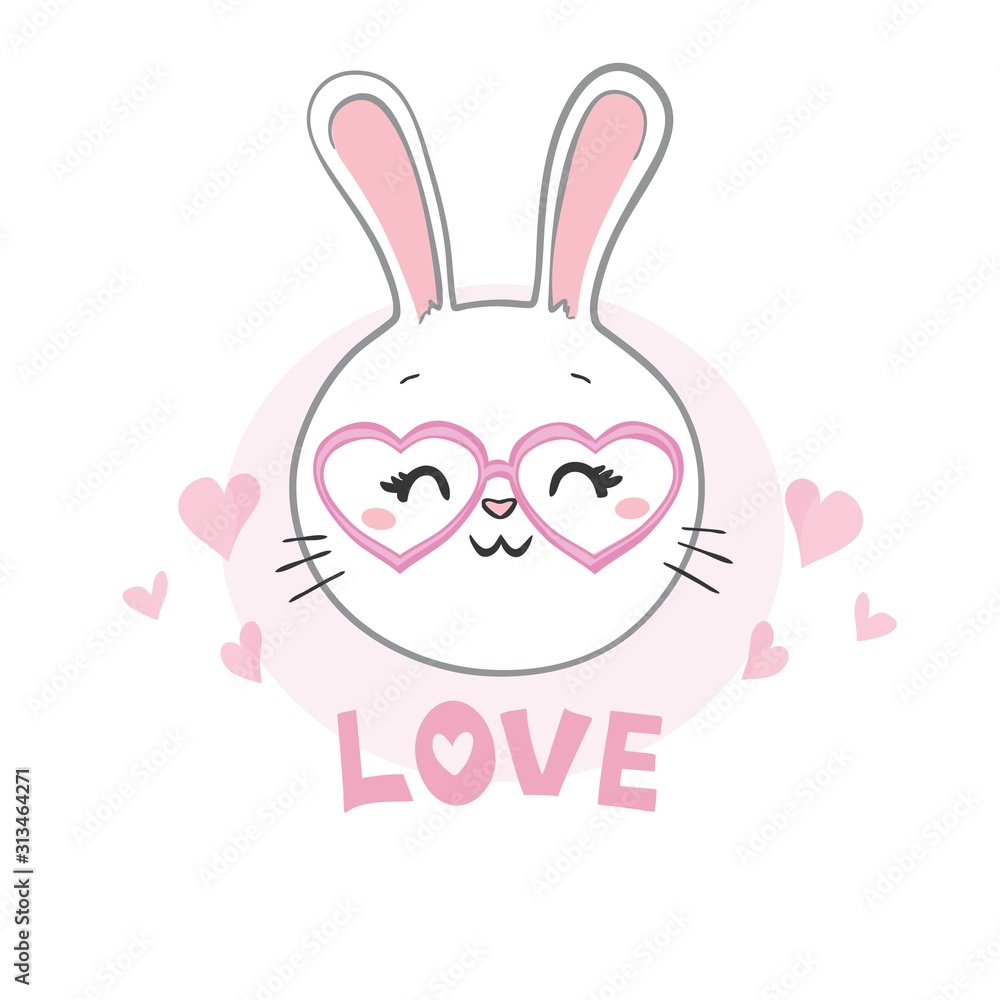 Valentines Day bunny rabbit with red heart that says Valentines Day bunny rabbit with red heart that says