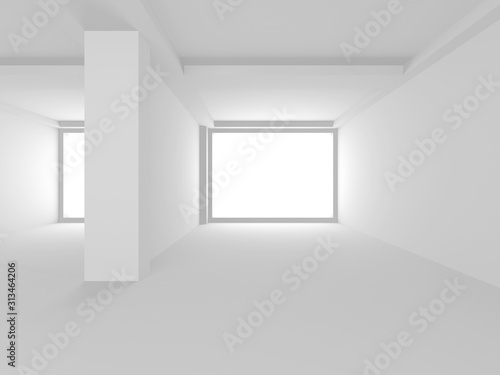 Futuristic White Architecture Design Background