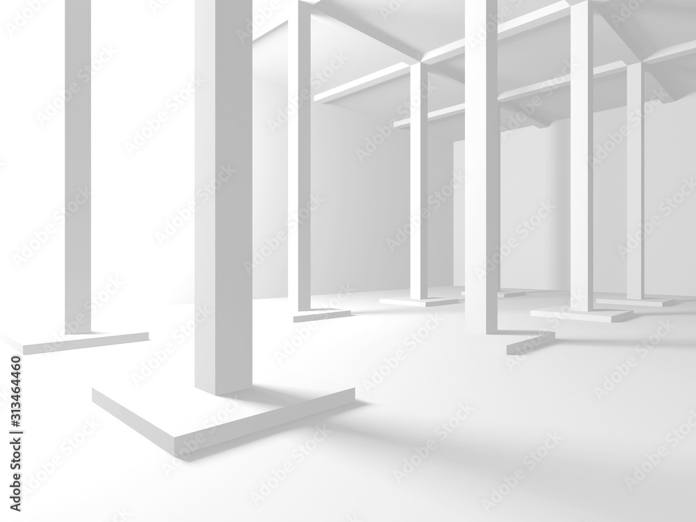 Obraz premium Futuristic White Architecture Design Background