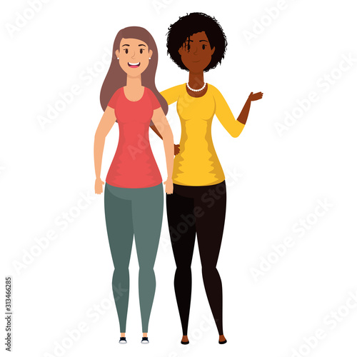 young interracial girls avatars characters