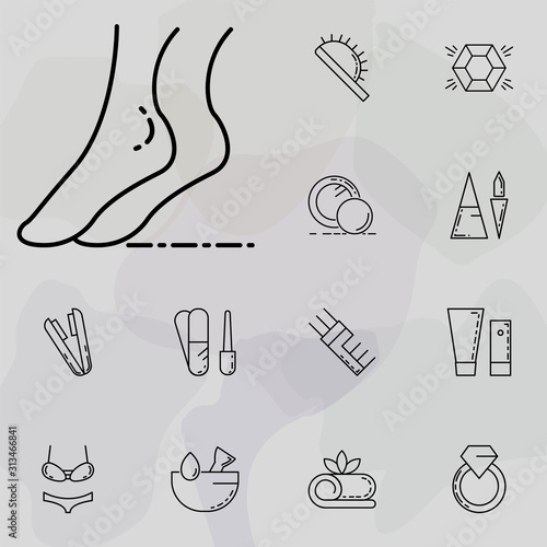 female foot icon. beauty, make up, cosmetics icons universal set for web and mobile