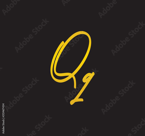 Cursive Letter Gold Alphabet Handwritten Signature Calligraphy