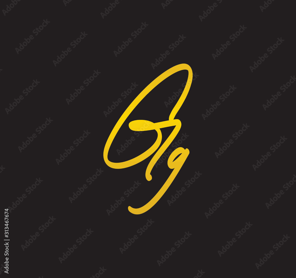 Cursive Letter Gold Alphabet Handwritten Signature Calligraphy Stock ...