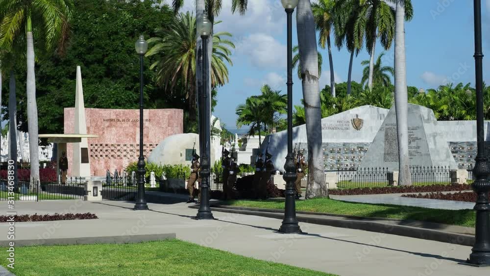 Changing of the Guard at Jose Marti Mausoleum, Santa Ifigenia Cemetery, Santiago de Cuba, Santiago de Cuba Province, Cuba Changing of the Guard at Jose Marti Mausoleum, Santa Ifigenia Cemetery, Santiago de Cuba, Santiago de Cuba Province, Cuba