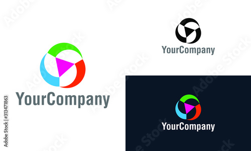 Abstract color play and stylish multimedia color logo icon design template elements. Vector logo template for company.