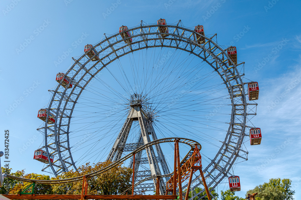 The Ferris wheel is one of the landmark from Vienna. The Ferris wheel is one of the landmark from Vienna.