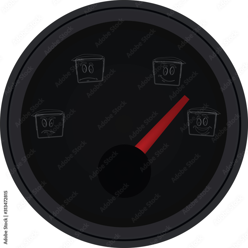 Naklejka premium Mood indicator gauge. vector illustration
