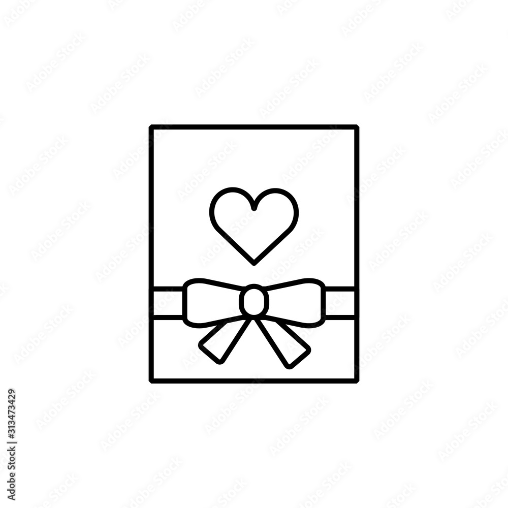 postcard line icon. Elements of valentines day illustration icons. Signs, symbols can be used for web, logo, mobile app, UI, UX postcard line icon. Elements of valentines day illustration icons. Signs, symbols can be used for web, logo, mobile app, UI, UX