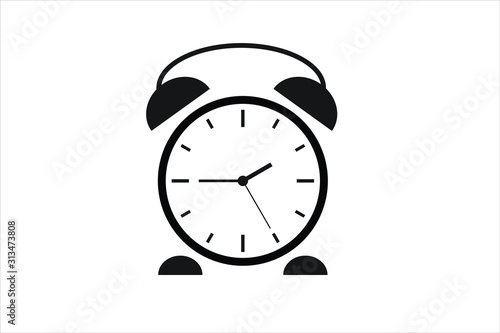 Clock isolated on white background. Vector illustration