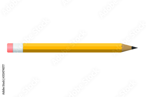 Simple pencil isolated on white background. Vector illustration
