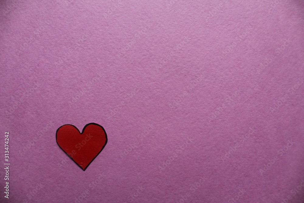 red hearts on pink or fuchsia background