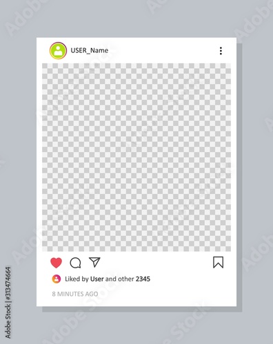  Frame for your photo for social network post. Transparent background. Vector isolated on white background