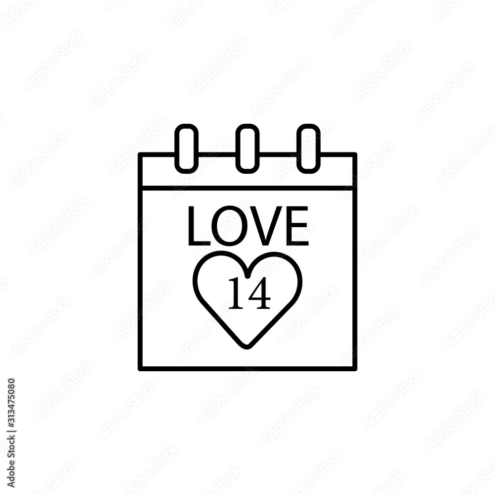 calendar line icon. Elements of valentines day illustration icons. Signs, symbols can be used for web, logo, mobile app, UI, UX calendar line icon. Elements of valentines day illustration icons. Signs, symbols can be used for web, logo, mobile app, UI, UX