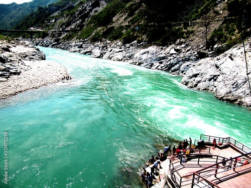 CONFLUENCE OF RIVER ALAKNANDA AND BHAGIRATHI. 