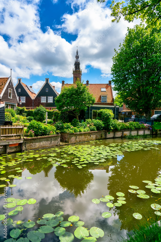 Cityscape with Church of Our Dear Lady in the background in Edam. Cityscape with Church of Our Dear Lady in the background in Edam.