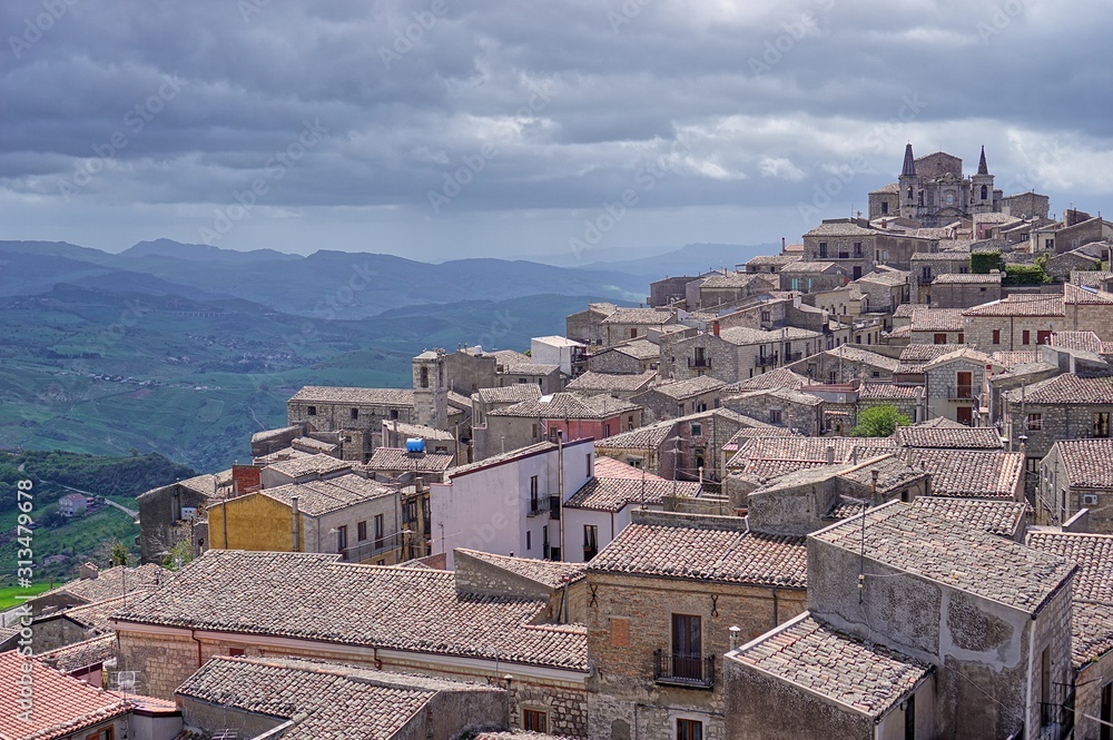 Roofs of the small Sicilian village Petralia Soprana